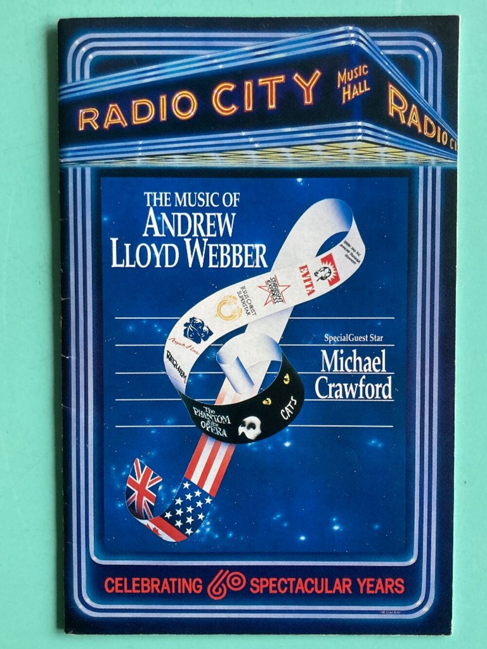 MICHAEL CRAWFORD Playbill THE MUSIC OF ANDREW LLOYD WEBBER RADIO CITY MUSIC HALL